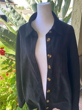 Black Button-Up Corduroy Jacket